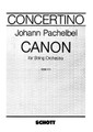 Canon in D Major (Set of Parts Soloistically Augmenting). By Johann Pachelbel (1653-1706). Arranged by Helmut May. For Orchestra (Score & Parts). Concertino (Chamber Orchestra). Set of solo parts. Schott Music #CON111-71. Published by Schott Music.

With this work, Pachelbel, who was born in Nuremberg, created one of the most popular orchestral pieces of the baroque period. In the canon two of the strictest contrapuntal forms are combined: The three violin parts form an extensive canon with entries of two bars distance. To this, a ground bass (basso ostinato) has been added repeating its two-bar tone formula 28 times. The technical mastery of the piece can be ad-mired just as much as its effect lies in the melodic and sensuous power of its string tones. The modest technical demands on the musicians are diametrically opposed to the compositional -level: They do not go beyond the third position.