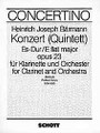 Concerto E flat Major Op. 23 (Score). By Heinrich Joseph Bärmann and Heinrich Joseph B. For Clarinet, Orchestra (Score). Concertino (Chamber Orchestra). Score. 64 pages. Schott Music #CON205. Published by Schott Music.