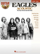 The Eagles - Acoustic (Guitar Play-Along Volume 161). By The Eagles. For Guitar. Guitar Play-Along. Softcover with CD. Guitar tablature. 72 pages. Published by Hal Leonard.

The Guitar Play-Along Series will help you play your favorite songs quickly and easily! Just follow the tab, listen to the CD to hear how the guitar should sound, and then play along using the separate backing tracks. The melody and lyrics are also included in the book in case you want to sing, or to simply help you follow along. The audio CD is playable on any CD player, and also enhanced so Mac & PC users can adjust the recordings to any tempo without changing pitch!

8 Eagles hits: After the Thrill Is Gone • Desperado • Lyin' Eyes • New Kid in Town • Peaceful Easy Feeling • Sad Café • Take It Easy • Tequila Sunrise.