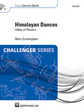 Himalayan Dances (Valley of Flowers) by Marc Cunningham. For Concert Band (Score & Parts). De Haske Concert Band. Grade 2. Published by De Haske Publications.

The special landscape in the Valley of Flowers national park in the Himalayas is distinguished by its brilliant colors and the variety of its flora and fauna. Marc Cunningham was deeply influenced by the temple dances of this region. The theme behind these dances, which were originally religious performances and for which the dancers dress in colorful garb, is the tension between good and evil. In Himalayan Dances – Valley of Flowers, various aspects of this ancient dance form are brought into the spotlight. Dur: 3:10.