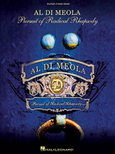 Al Di Meola - Pursuit of Radical Rhapsody (Original Charts for Guitar, Piano and Bass). By Al Di Meola. For Bass, Guitar, Piano. Artist Books. Softcover. 120 pages. Published by Hal Leonard.

Compiled from Al Di Meola's own handwritten scores, this collection features his original compositions from the 2011 album. Each song includes parts for multiple guitars, piano and bass, along with chord symbols to provide a unique view of the interplay between instruments as Al had conceived. 13 tracks: Bona • Brave New World • Destination Gonzalo • Fireflies • Full Frontal Contrapuntal • Gumbiero • Mawazine, Pt. 1 • Mawazine, Pt. 2 • Michelangelo's 7th Child • Paramour's Lullaby • Radical Rhapsody • Siberiana • That Way Before.