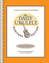 The Daily Ukulele - Baritone Edition arranged by Jim Beloff and Liz Beloff. For Baritone Ukulele. Fake Book. Softcover. 336 pages. Published by Hal Leonard.

Now baritone ukulele players can have fun every day, too! Strum a different song every day with easy arrangements of 365 of your favorite songs in one big songbook! The Daily Ukulele features ukulele arrangements with melody, lyrics and uke chord grids and are in ukulele-friendly keys that are particularly suited for groups of one to one hundred to play and sing. Includes favorites by the Beatles, Beach Boys and Bob Dylan, folk songs, pop songs, kids' songs, Christmas carols and Broadway and Hollywood tunes, all with a spiral binding for ease of use. Also features a Tips & Techniques section, chord chart, and vintage ukulele-themed photos and art throughout. The Daily Ukulele offers ukulele fun all year long!