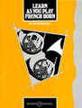 Learn as You Play by Peter Wastall (1932-2003). For Clarinet (Horn). Boosey & Hawkes Chamber Music. 64 pages. Boosey & Hawkes #M060029318. Published by Boosey & Hawkes.

This course places the maximum emphasis on the early development of musicianship. From the beginning it introduces the student to a wide range of music, including works by leading contemporary composers.