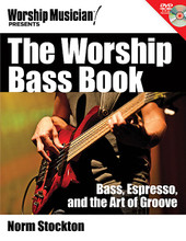 The Worship Bass Book (Bass, Espresso, and the Art of Groove). Worship Musician Presents. Softcover with DVD-ROM. 200 pages. Published by Hal Leonard.

As opposed to a systematic pedagogy for bass playing (many such resources already exist), The Worship Bass Book is a fun and informal, yet extremely practical, resource for bassists playing in the worship environment. Acclaimed bassist and music educator Norm Stockton covers a broad range of topics in bite-size chunks, allowing players to emerge with solid perspectives and a practical understanding of effective bass playing in a rhythm section.

Players at all levels will find helpful insight into topics, including phrasing, a passion for the groove, tools of the trade, fingerboard familiarity, musical styles, slap and tap techniques, bass and drum synergy, solo bass arranging, real-world groove lessons, and much more.
