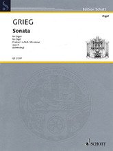 Edvard Grieg - Sonate E Minor Op. 9 (Arranged after the Piano Sonata by Martin Schmeding). By Edvard Grieg (1843-1907). Arranged by Martin Schmeding. For Organ. Schott. Softcover. 40 pages. Schott Music #ED21357. Published by Schott Music.

An arrangement of Grieg's Piano Sonata in E Minor, Op. 7. Based on the original musical text. Intermediate to advanced level.