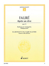 Apres Un Reve Op. 7/1 (Clarinet in B-flat and Piano). By Gabriel Fauré. Arranged by Wolfgang Birtel. Woodwind. Softcover. 10 pages. Schott Music #ED09965. Published by Schott Music.

Fauré's well-known melody has been arranged for solo instrument and piano accompaniment.