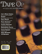 Tape Op Magazine - Nov/Dec 2008 - #68 tape Op. 90 pages. Published by Hal Leonard.
Product,63152,Tape Op Magazine - March/April 2001 - #22"