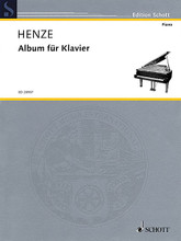 Album for Piano by Hans Werner Henze (1926-). For Piano. Piano. Softcover. Schott Music #ED20907. Published by Schott Music.

Six shorter solo piano works composed between 1966 and 1994.