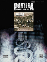 Pantera - Cowboys from Hell by Pantera. For Guitar. Artist/Personality; Authentic Guitar TAB; Guitar Personality; Guitar TAB. Guitar Recorded Version. Softcover. Guitar tablature. 139 pages. Alfred Music #25955. Published by Alfred Music.

The heavy metal band Pantera is known for their hard core edge, flashy metal image, and of course their hit album Cowboys from Hell. Formed in 1981, this 1990 breakout album truly earned the band the notoriety they receive today. Their first album with a major label and still their most well-known work of art, Cowboys from Hell solidified Pantera's status as one of the most influential metal bands of all time. Cowboys from Hell gained top rankings on the Billboard Music Charts Top Heatseekers List and was also named one of the greatest guitar albums of all time by Guitar World magazine. Alfred presents the album-matching folio to Cowboys from Hell. Songs include lyrics and authentic guitar TAB.