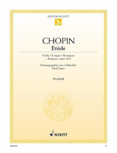 Etude in E Major, Op. 10, No. 3, Tristesse by Frederic Chopin (1810-1849) and Fr. Arranged by Emil Sauer. For Piano. Einzelausgaben (Single Sheets). 4 pages. Schott Music #ED0379. Published by Schott Music.