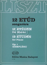 Twelve Etudes Op. 1 (Piano Solo). By Franz Liszt (1811-1886). Arranged by László Zempléni and L. For Piano. EMB. 55 pages. Editio Musica Budapest #Z766. Published by Editio Musica Budapest.