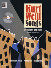 Kurt Weill Songs (Clarinet and Piano with CD of Performance and Play-Along Tracks Book/CD). By Kurt Weill (1900-1950). Arranged by Martin Reiter. For Clarinet, Piano Accompaniment. Woodwind. Book with CD. 86 pages. Universal Edition #UE34326. Published by Universal Edition.

10 songs from three of Kurt Weill's most famous stage works are presented here in intermediate arrangements for clarinet and piano. Players of any age will relish the chance to play these famous tunes and in the absence of a live accompaniment, the piano accompaniment provided on the CD will provide stylish support. Includes: The Threepenny Opera - The Ballad of Mack the Knife, Polly's Song, Love Song, Tango Ballad, Barbara Song, Rise and Fall of the City of Mahagonny - Alabama Song, Jenny's Song, Happy End - Don't be Afraid, The Liquor Dealer's Dream, and more.