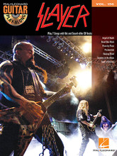 Slayer (Guitar Play-Along Volume 156). By Slayer. For Guitar. Guitar Play-Along. Softcover with CD. Guitar tablature. 48 pages. Published by Hal Leonard.

The Guitar Play-Along Series will help you play your favorite songs quickly and easily! Just follow the tab, listen to the CD to hear how the guitar should sound, and then play along using the separate backing tracks. The melody and lyrics are also included in the book in case you want to sing, or to simply help you follow along. The audio CD is playable on any CD player, and also enhanced so PC & Mac users can adjust the recording to any tempo without changing pitch!

7 songs: Angel of Death • Dead Skin Mask • Piece by Piece • Postmortem • Raining Blood • Seasons in the Abyss • South of Heaven.