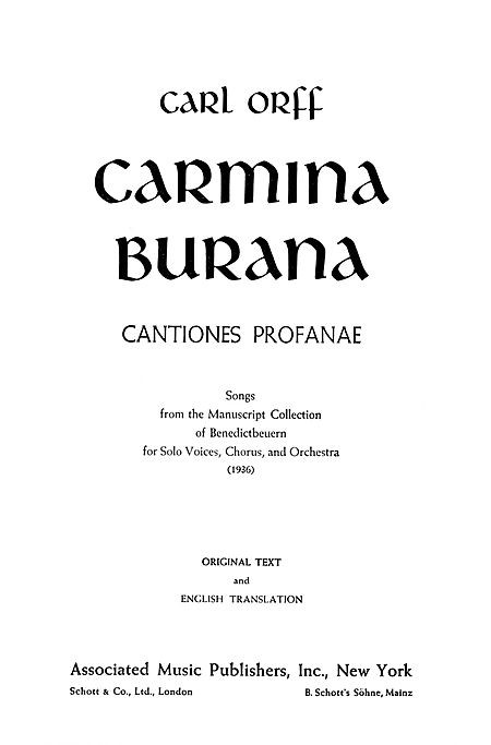 carl orff carmina burana translation