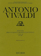 Sonata in G Major for Violin and Basso Continuo RV798 (Critical Edition Score and Parts). By Antonio Vivaldi (1678-1741). Edited by Michael Talbot. String Solo. 19 pages. Ricordi #RPR1350. Published by Ricordi.