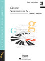 Classic Sonatina in G (Early Intermediate/Level 3A). By Nancy Faber. For Piano/Keyboard. Faber Piano Adventures. Sheet Music. Early Intermediate/Level 3A. 10 pages. Faber Piano Adventures #A2015. Published by Faber Piano Adventures.

An outstanding three-movement sonatina crafted especially for the early intermediate student. Features: The G major scale, primary chords in the key of G, triplets, cut time, and explores the full range of dynamics.