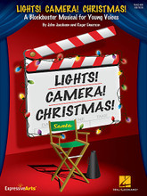 Lights! Camera! Christmas! (A Blockbuster Musical for Young Voices). By John Jacobson and Roger Emerson. For Choral (TEACHER ED). Expressive Art (Choral). 72 pages. Published by Hal Leonard.

Grab your cameras! We're makin' a movie about the one and only Santa Claus – but what style of movie fits the greatest elfin hero of all time? Thanks to a little help from Cecil B. DeGrille, Alfred Pitchfork, Steven Reelberg and a few other illustrious filmmakers, a young group of aspiring directors experience movie-making like never before, from Epic Extravaganza and Film Noir to Spaghetti Western and Super-hero-adventure film. Watch out, Hollywood! This musical offers options for a simple or elaborate production, including the choice of two endings and suggestions for producing your very own movie. We'll even show you how! Either way – it will be a blockbuster! This 40-minute musical features six original songs and connecting script with over 50 speaking parts. The Teacher Edition includes piano/vocal song arrangements and choreography, script, helpful production guide and teaching objectives linked to the National Standards for each song. For added value, the ready-to-use student books include songs and script, and will enhance the musical experience for your young aspiring actors/singers! Available separately: Teacher Edition, Singer 5-Pak, Preview CD (with vocals & dialog), Preview Pak (1 singer book and 1 Preview CD), Preformance/Accompaniment CD, and Performance Kit/CD (Teacher, 20 Singer books and P/A CD). Approximate Performance Time: 40 minutes. Suggested for grades 4-8.