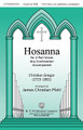 Hosanna by Christian Gregor. Arranged by James Christian Pfohl. For Choral (2-Part any combination). Fred Bock Publications. 4 pages. H.T. FitzSimons Company #F2370. Published by H.T. FitzSimons Company.

With triumphant pageantry James Pfohl has lifted the music of 18th century Moravian composer Christian Gregor into a flexible and useable piece for Palm Sunday. Any 2 voice parts (men and women, or children and adults, etc.) can sing and process with this victorious antiphonal number.

Minimum order 6 copies.