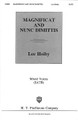 Magnificat and Nunc Dimittis by Lee Hoiby (1926-). For Choral (SATB). H.T. Fitzsimons Co. Sacred. Fred Bock Music Company #F2309. Published by Fred Bock Music Company.