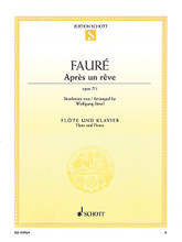 Apres un reve, Op. 7, No. 1 (Flute and Piano). By Gabriel FaurÃ©. Arranged by Wolfgang Birtel. For Flute, Piano Accompaniment. Woodwind. Softcover. 6 pages. Schott Music #ED09964. Published by Schott Music.

Fauré's beloved melody arranged for solo instrument with piano accompaniment.