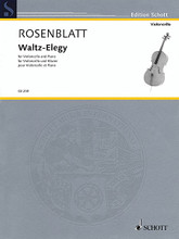 Waltz-Elegy (Cello and Piano). By Alexander Rosenblatt. For Cello, Piano Accompaniment. String. Softcover. 12 pages. Schott Music #CB259. Published by Schott Music.

'Waltz Elegy' is an expressive piece full of melancholy, a 'song without words' with expressive cantilenas in the cello part and multi-layered harmonies in the piano part. A quiet performance piece of about five minutes' duration for concert and examination purposes. In G Minor.