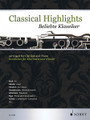 Classical Highlights (Arranged for Clarinet and Piano). By Various. Edited by Kate Mitchell. Arranged by Wolfgang Birtel. For Clarinet, Piano Accompaniment (Score and Solo Part). Woodwind. Softcover. 144 pages. Schott Music #ED21585. Published by Schott Music.

20 solo instrumental arrangements of popular classical works, including: Air (Bach) * Ave Maria (Schubert) * Träumerei (Schumann) * Pomp and Circumstance (Elgar) * and more. Intermediate Level.