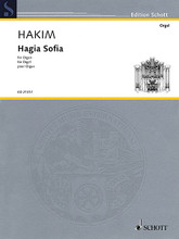 Hagia Sofia (Organ). By Naji Hakim (1955-). For Organ. Schott. Softcover. 12 pages. Schott Music #ED21317. Published by Schott Music.

“In commissioning this work, Hans-Georg Vleugels invited me to pay tribute to history's legendary churches, such as the Hagia Sofia of Istanbul and the Schlosskirche of Chemnitz. The Schlosskirche, a former Benedictine abbey, was the catalyst for the foundation ofthe city of Chemnitz. The composition, Hagia Sofia (Holy Wisdom), is based on the medieval antiphon 'Crucem sanctam subiit', which was suggested by my son Jean-Paul due to its likely links with the Templar Knights, who had a very active role in defending Christianity in the Middle East. It is articulated in four harmonic and ornamental variations (Maestoso, Andante, Maestoso, Allegro) and is framed by a solemn organum setting of the medieval theme.” (Naji Hakim).