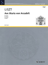 Ave Maria von Arcadelt (Organ). By Franz Liszt (1811-1886). Edited by Jergen Geiger and J. For Organ. Schott. Softcover. 8 pages. Schott Music #ED21322. Published by Schott Music.

Franz Liszt composed his lyrical-meditative organ fantasia on the Ave Maria von Arcadelt in Rome in 1863. In contrast to his major virtuoso works, this charming genre piece can even be easily played on smaller (double-manual) instruments, even without swell-organand reeds. The 'Liszt organ' at the village church of Denstedt near Weimar, which was built by the Peternell brothers in 1859/60 and has survived in its original state, may be used as an example. It did not become known until 1927 that the Ave Maria attributed to Jakob Arcadelt (around 1505-1568) was a revised version by the composer Pierre-Louis-Philippe Dietsch (1808-1865) who used the melody of Arcadelt's chanson Nous voyons que les hommes which he then harmonized into his own Romantic four-part choral setting and to which he added the sacred text as a contrafactum.