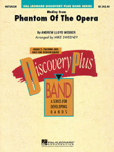 The Phantom of the Opera (Medley) by Andrew Lloyd Webber. Arranged by Michael Sweeney. For Concert Band (Score & Parts). Discovery Plus Concert Band. Grade 2. Score and parts. Published by Hal Leonard.

The incredible success of this Broadway smash continues into the 90's full force. Michael Sweeney's easy grade 2 medley includes three of the favorites from this theatrical phenomenon: Phantom of the Opera * All I Ask of You * and Music of the Night.