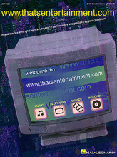 www.thatsentertainment.com (Medley) arranged by Mark A. Brymer. For Choral (SATB Score). Choral. 88 pages. Published by Hal Leonard.

It's a World Wide Web of entertainment and it's just waiting for you to surf it up and cruise the net over to your favorite site! Whether it's classic hits, movies, TV, or the latest in the world of recording, this high-tech choral medley lets you in on the latest in show business and music. With choreography by John Jacobson and five flexible sections, this show will be a super concert feature from the time you boot up 'til you log off. Sections include: Opening * Old Time Rock & Roll (Musical Classics) * Turn Me On (Television) * Lights, Camera, Action (Movies) * The Hits Keep Rollin' (Records) * Reprise. Available: SATB Director's Score, SAB Director's Score, 2-Part Director's Score, SATB Singer's Edition, SAB Singer's Edition, 2-Part Singer's Edition, Director's Kit (includes instrumental parts and SATB score), Preview CD, ShowTrax CD. Performance Time: Approx. 31:00.