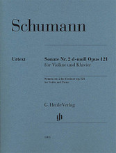 Robert Schumann - Violin Sonata No. 2 in D minor, Op. 121 (With Marked and Unmarked String Parts). By Robert Schumann. Edited by Ernst Herttrich. For Violin, Piano Accompaniment. Henle Music Folios. Softcover. G. Henle #HN1098. Published by G. Henle.

Composed in October/November 1851, Schumann's highly virtuosic sonata is characterized by the close thematic dovetailing of the single movements. Now available in an Urtext edition.