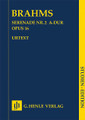 Serenade No. 2 in A Major, Op. 16 (Study Score). By Johannes Brahms (1833-1897). Edited by Michael Musgrave. For Orchestra (Study Score). Henle Study Scores. Softcover. 100 pages. G. Henle #HN9858. Published by G. Henle.

In his Serenade no. 2 op. 16, composed in 1858-60, Brahms keeps to the usual, smaller, scoring for this genre, using pairs of winds and horns as well as low strings (no violins!). His friend Clara Schumann was “delighted” with the work, but the public reaction was restrained and even Brahms himself was not happy with some details. Thus 15 years after the first performance he rigorously revised the serenade.