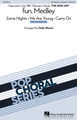 fun. (Medley from The Sing-Off). By fun.. Arranged by Deke Sharon. For Choral (SATB and Solo A Cappella). Pop Choral Series. Published by Hal Leonard.

America's favorite a cappella show returned for another smash mini-season in 2013 with show-stoppers like this medley from super group fun. If you are up for no lip-synching, back-up bands or safety net, this chart is for you! Includes: Carry On * Some Nights * We Are Young. Available: SATB/Solo a cappella. Duration: ca. 3:00.

Minimum order 6 copies.