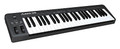 Q49 (49-Key USB/MIDI Keyboard Controller). InMusic Brands. General Merchandise. Published by Hal Leonard.

The Q49 is a 49-note keyboard controller that works with virtually all music software and MIDI hardware devices. The compact controller features USB-MIDI and traditional MIDI jacks for easy connection to Mac, PC and MIDI hardware. The Q49 provides keyboard players with a full compliment of controls including pitch and modulation wheels, octave up and down buttons, an assignable data slider, and the ability to send program changes from the keys.

The Q49 comes with a copy of Ableton Live Lite, Alesis Edition software, for performing, recording, and sequencing music right out of the box. The Q49 is also the perfect choice for controlling hardware MIDI devices. Its compact size and portability make it ideal for fitting into existing rigs and then hitting the road. Place it a tier above an existing workstation keyboard and utilize Q49's streamlined layout to maximize your sound and performance options. You can even send Program Changes from the Q49's keys to change programs, patches, and more.