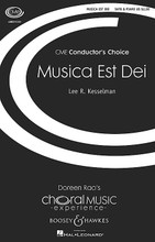 Musica est Dei (CME Conductor's Choice). By Lee Kesselman. For Choral (SATB). Conductor's Choice. 20 pages. Boosey & Hawkes #M051482382. Published by Boosey & Hawkes.

Renaissance composer Orlando di Lasso used this Latin text for one of his works and Lee quotes this musical motive in this new and contemporary composition. The text speaks to the power of music to calm angry souls and uplift sad spirits, to even move the very trees and the wild beasts. This work and the di Lasso would make excellent companion pieces on a concert. Duration: ca. 5 minutes 40 seconds.

Minimum order 6 copies.