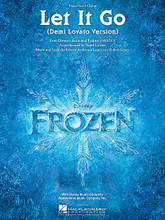 Let It Go (Music from the Motion Picture Soundtrack - "Frozen"). By Demi Lovato. For Piano/Vocal/Guitar. Piano Vocal. Disney, Pop. 12 pages. Published by Hal Leonard.

This sheet music features an arrangement for piano and voice with guitar chord frames, with the melody presented in the right hand of the piano part as well as in the vocal line.