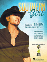 Southern Girl by Tim McGraw. For Piano/Vocal/Guitar. Piano Vocal. 12 pages. Published by Hal Leonard.

This sheet music features an arrangement for piano and voice with guitar chord frames, with the melody presented in the right hand of the piano part as well as in the vocal line.