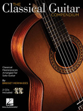 The Classical Guitar Compendium (Classical Masterpieces Arranged for Solo Guitar). For Guitar. Guitar Solo. Softcover with CD. 160 pages. Published by Hal Leonard.

Bring the world of classical music to guitarists of all levels! This collection features classical guitar technical studies from Sor, Tarrega, Guiliani, Carcassi, and Aguado, as well as presenting fresh guitar arrangements of well-known classical masterpieces. Repertoire compositions are included from the likes of Bach * Beethoven * Brahms * Chopin * Debussy * Fauré * Massenet * Mozart * Pachelbel * Ravel * Schumann * Tchaikovsky * Wagner * and more. Two CDs are also included with guitar solo performances by the author.