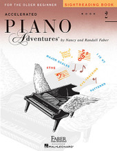 Accelerated Piano Adventures Sightreading Book 2 for Piano/Keyboard. Faber Piano Adventures®. 96 pages. Faber Piano Adventures #FF3023. Published by Faber Piano Adventures.

Good sightreading ability is a necessary skill for the developing musician. The Accelerated Sightreading Book 2 builds confident readers as students play musical variations based on their Lesson Book pieces. Theory activities help students focus on key concepts: eighth note and dotted quarter note rhythms, major and minor five-finger scales, intervals through the 6th, plus one-octave scales and primary chords in the keys of C, G, and F major.
