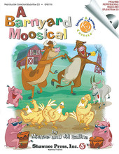 A Barnyard Moosical (Singin' & Swingin' at the K-2 Chorale Series). By Michael Gallina and Jill Gallina. For Choral (CLASSRM KIT). Shawnee Press. Children's Musical; Choral. 48 pages. Shawnee Press #GN0118. Published by Shawnee Press.

The Singin' and Swingin' at the K-2 Chorale Series includes easy-to-stage mini-musicals specifically designed for primary-age students. The songs, scripts, costumes, and staging suggestions for the series provide a number of performance options that accommodate a wide range of skills extending from kindergarten through second grade, and may even be extended to third grade as well.

In A Barnyard Moosical, a hilarious and imaginative mini-musical, we meet a unique and talented group of animals living at this unusual farm. Between the gourmet goats that refuse to eat garbage, a chorus line of hoofing cows, neatnik pigs and funky dancing chickens, the musical will be sure to tickle the imagination and funny bone of performers and audiences alike. This kit contains the director's score, reproducible student parts, and an Enhanced StudioTrax CD that includes an event poster, program, artwork elements and a personal note to the director/teacher from the Gallinas. Duration: ca. 15 minutes. Grades K-2.