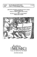 For the Beauty of the Earth (Choral Music/Octavo Secular Ssa). By Senter, Megan. SSA. Choral, Secular, Octavo. Southern Music. Southern Music Company #SC824. Published by Southern Music Company.

Minimum order 6 copies.