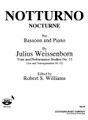 Notturno (Woodwind Solos & Ensemble/Bassoon And Piano). By Weissenborn, Julius. Arranged by Williams, Robert. For Bassoon (Bassoon). Woodwind Solos & Ensembles - Bassoon And Piano. Southern Music. Grade 4. Southern Music Company #SU534. Published by Southern Music Company.