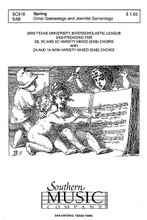 Spring (Choral Music/Octavo Secular Sab). By Samaniego, Omar. SAB. Choral, Secular, Octavo. Southern Music. Southern Music Company #SC816. Published by Southern Music Company.

Minimum order 6 copies.