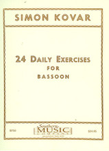 24 Daily Exercises for Bassoon (Bassoon Studies/Collection). By Simon Kovar. For Bassoon. Woodwind Solos & Ensembles - Bassoon Studies/Collection. Southern Music. 112 pages. Southern Music Company #B750. Published by Southern Music Company.