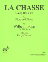 La Chasse Galop Brillante (Band/Instrumental Solo). By Popp, Wilhelm. Arranged by Garner, Gary. For Flute (Flute). Band - Instrumental Solo And Band. Southern Music. Grade 4. 16 pages. Southern Music Company #SU557. Published by Southern Music Company.