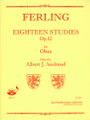 Eighteen Studies, Op. 12 (Unaccompanied Oboe). By Wilhelm Ferling. Arranged by Albert Andraud. For Oboe. Woodwind Solos & Ensembles - Oboe Method/Studies. Southern Music. 16 pages. Southern Music Company #B571. Published by Southern Music Company.