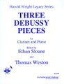 Three Debussy Pieces (Woodwind Solos & Ensemble/B-flat Clarinet And). By Claude Debussy (1862-1918). Arranged by Wright, Harold. For Clarinet (Clarinet). Woodwind Solos & Ensembles - B-Flat Clarinet. Harold Wright Legacy Series. Grade 5. 36 pages. Southern Music Company #SU562. Published by Southern Music Company.