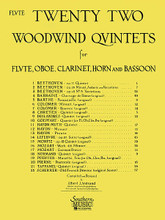 Twenty-Two Woodwind Quintets (Flute Part). Arranged by Albert Andraud. For Woodwind Quintet, Flute. Woodwind Solos & Ensembles - Woodwind Quintet. Southern Music. Grade 5. 78 pages. Southern Music Company #B208FL. Published by Southern Music Company.