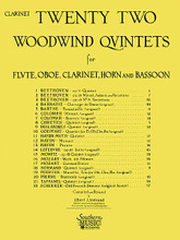 Twenty-Two Woodwind Quintets (Clarinet Part). Arranged by Albert Andraud. For Woodwind Quintet, Clarinet. Woodwind Solos & Ensembles - Woodwind Quintet. Southern Music. Grade 5. 74 pages. Southern Music Company #B208CL. Published by Southern Music Company.