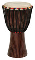 Hand-Carved African Djembe (12 inch Djembe with T1 Finish). Tycoon. Hal Leonard #TAJ-12T1. Published by Hal Leonard.

• Handcrafted from a single piece of sun-dried Ghanaian Hardwood

• Distinct finishes

• Deep, loud bass tones and high, sharp slap tones

• 5mm extra strong non-stretch rope for eash and lasting tuning

• Natural varnish finishing.